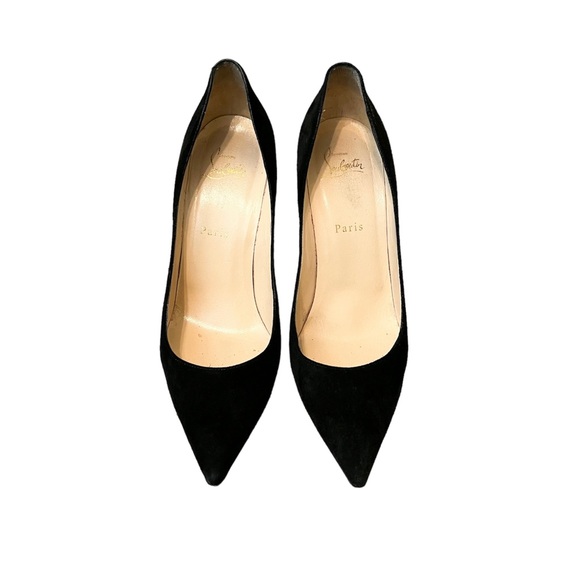 Christian Louboutin Decoltish 100 Black Suede Pump, size 39.5, US 9.5 - Picture 4 of 11